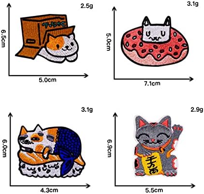 Smiješna crtana japanska kutija sretna mačja gvožđe na zakrpama izvezena šivanja na zakrpama Prilagođene