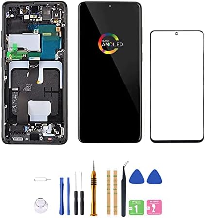 [Crna sa okvirom] Amoled LCD za Samsung Galaxy S21 5G G9910 LCD ekran Digitalizatora zamjena za montažu na