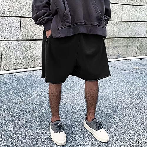 Wenkomg1 kratke hlače za muškarce, pamuk čvrsta lagana ulična odjeća Hipi Baggy stil kratke hlače