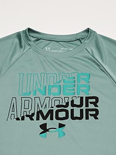 Under Armour Boys ' Tech Wordmark Simbol Kratke Rukave T-Shirt