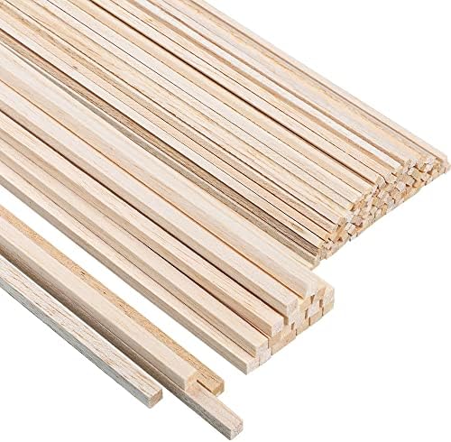 150 komada balsa drveni štapići Craft kvadratne drvene trake drveni štapići za Tiple 12 inča tvrdo drvo nedovršeni