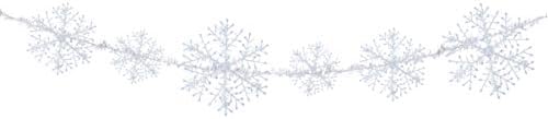 Amosfun Wedding Garland 6pcs Božićne snježne pahuljice Viseći ukras Xmas Tree Snowflake Garland