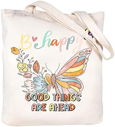 Fertkxsi Butterfly Platnena torba za žene slatka estetska cvjetna torba za knjige inspirativni