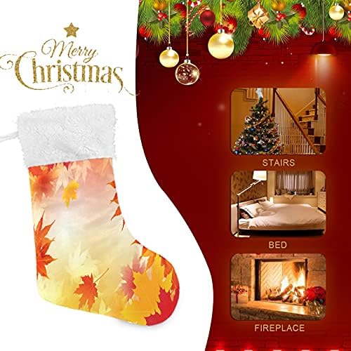 Alaza Božićne čarape Bright Javele lišće u jesenjim klasičnim personaliziranim velikim ukrasima čarapa
