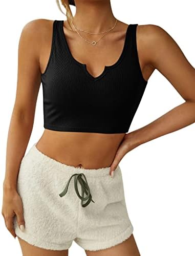 Ženski V izrez gornji rebrasti pleteni pleteni košulja za vježbanje Yoga Basic Summer bez rukava