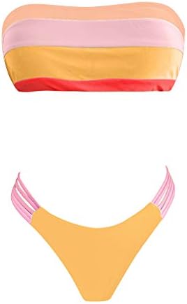 Muški plivački šorc veličine 14 pruga push-up grudnjak u boji žene Bikini podstavljeni Set