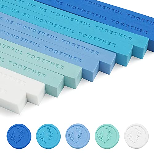 Stampilife non-wick brtveni štapići za marka za brtvljenje voštane brtve, plava pastelna bijela