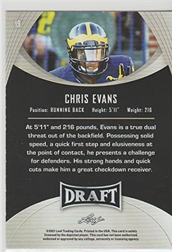 2021 List Nacrt 19 Chris Evans Michigan Wolverines XRC NFL Fudbalska karta NM-MT