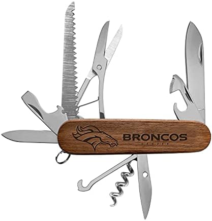 NFL Denver Broncos Klasični drveni džepni Multi-alat