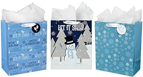 Wrapholic 13 Veliki božićni poklon torba s mix-n-komform poklon oznakama i papiru tkiva, snjegovića i snježnih