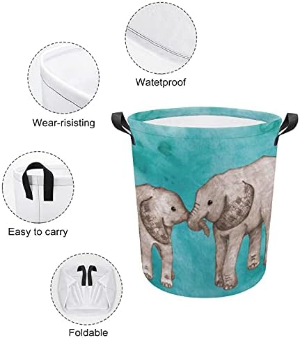 Foduoduo baš za pranje rublja voli slon rublje rublje s ručicama sa ručicama Sklopiva torba za spremanje