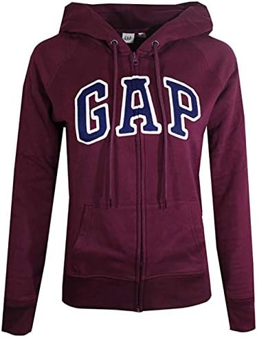 Gap Womens Fleece Arch Logo Puni Zip Hoodie