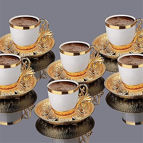 Sjydq Turkish koničeri za kafu set za 6 osoba porculan 4 oz kafe espresso žene muškarci poklon housewarming