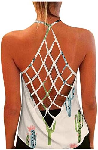 Ženske Ljetne Majice 2023 Criss Cross Seksi Košulja Bez Rukava Slatka Suncokretova Print Camisole Casual Tunics