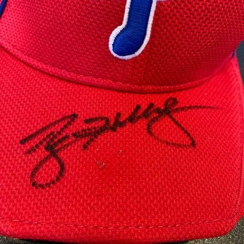 Roy Halladay potpisao Philadelphia Phillies Igra Model Hat Cap JSA COA - autogrameni šeširi