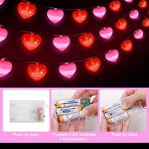 Mudder Valentine svjetlo sa žicom za srce 10 stopa 20 LED svjetlo sa žicom za srce na baterije