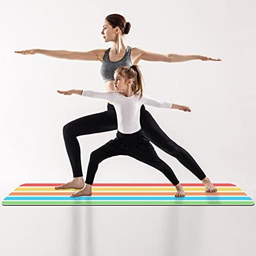 Debela neklizajuća Vježba & amp; fitnes 1/4 prostirka za jogu sa šarenim prugama Print za Yoga
