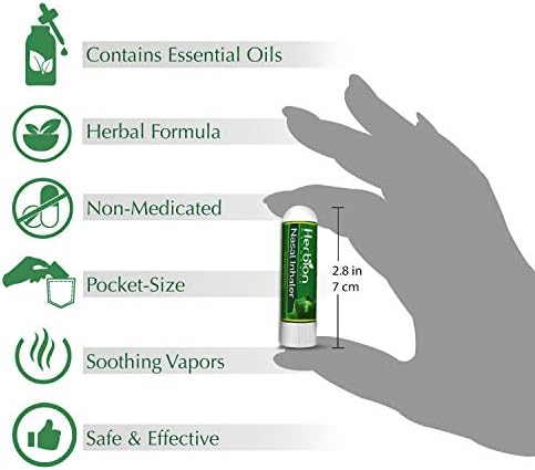 Herbion Naturals inhalator za nos bez lijekova, ublažava začepljenost nosa & blokada, 0.05 FL oz