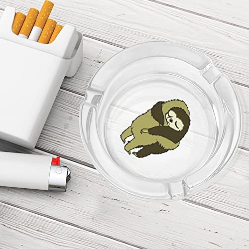 Sloth zagrli staklenu pepeljaru za cigarete okrugle ladice za pepeo za kućni ured i restorane