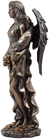 EBROS poklon Roman Grčka boginja Fortuna sa obilnim zlatnim novčićima Statue 11.5 H Tyche dama od sudske
