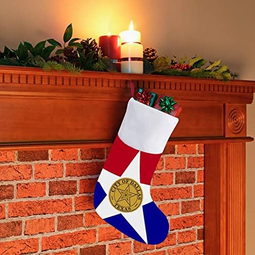 Dallas Flog Božićne čarape Čarapa Xmas Tree Santa ukrasi Viseći ukrasi za kamin za odmor 16.5