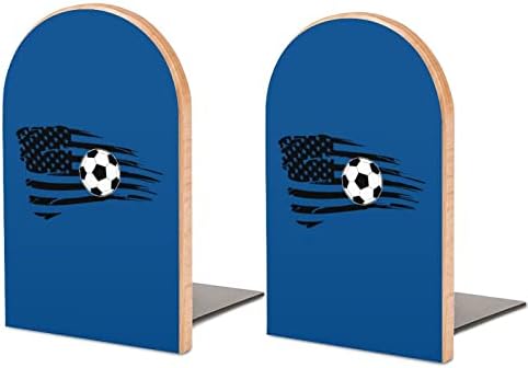 Nogometni Američki Zastava neklizajuće Drvo Bookends Heavy Duty Book čep za dekorativne police