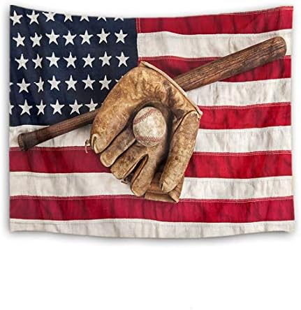 HVEST Sport Thoperry baseball rukavica i zid u šišmir Viseći američku zidnu tapise za zastavu za