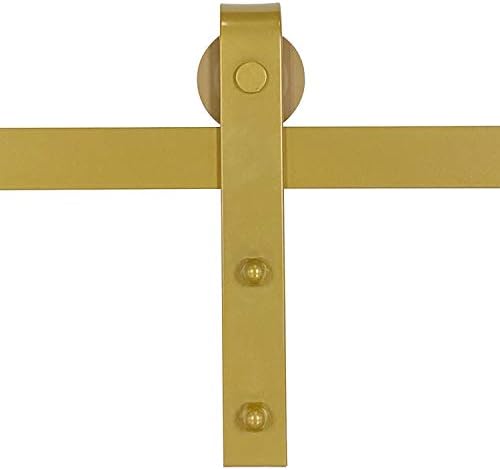 72 in. Klasični zlatni fini mesing savijeni kaiš barn stil kliznog drvenog vrata i hardverski set