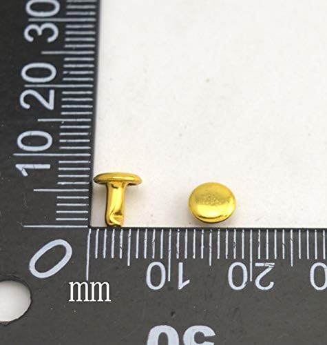 Wuuycoky Zlatni dvostruki kapice kožne zakovice Cutlata metalne nožne kape 5mm i pošta 5 mm pakovanje