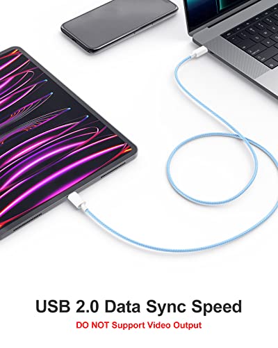 [3 paket] USB C do USB C kabela, najlonska pletenica USB tip C do C Punjenje kabela Brzi naboj za iPad Pro 6/5/4,