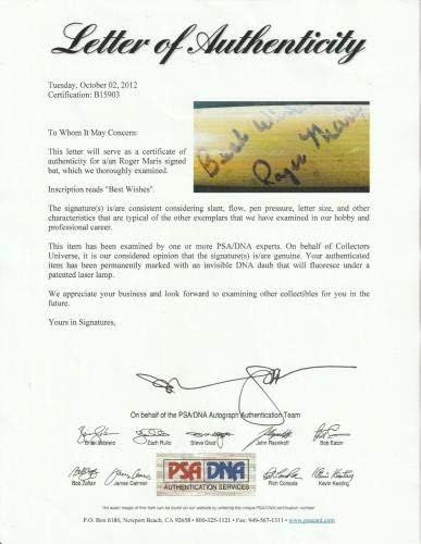 Roger Maris potpisao je 1964. Igra izdala Louisville Slugger Baseball Bat PSA DNK COA - AUTOGREM MLB