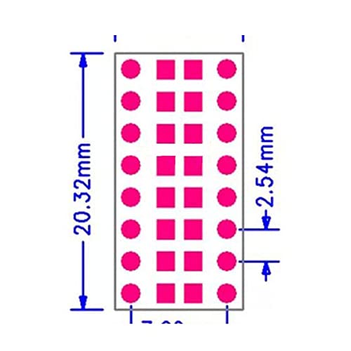 20kom Smt Dip adapter Converter 0805 0603 0402 kondenzatorski otpornik LED Pinboard FR4 PCB ploča 2.54