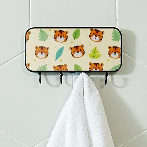 Držač ručnika Zidni nosač ručnika u kupaonici Decor Cathrobe Robe kaput Odjeća Tiger i lišćenje ručnika za