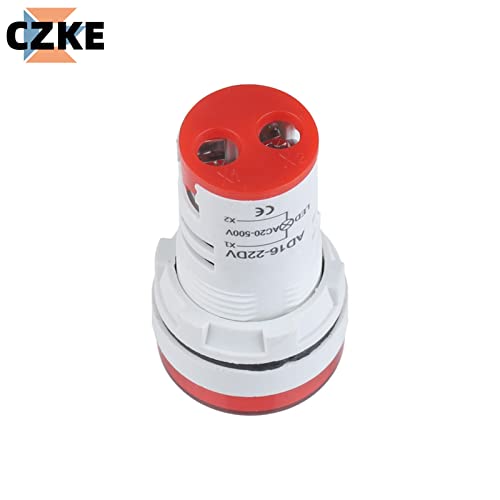 Ndjqy 2pcs Mini digitalni voltmetar 22mm krug AC 12-500V Tester za ispitivanje napona Monitor Monitor LED
