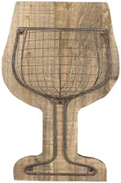Moj otmjeni dom eklektičan Rustikalni drveni držač od plute u obliku stakla za vino žičana mrežasta