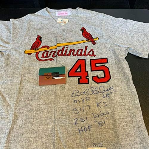 Bob Gibson potpisao je upisali ugrađene drevne palube St. Louis Cardinals Džersey Uda Gornja paluba -