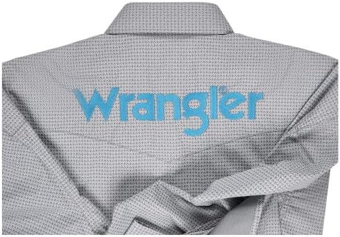 Wrangler Muški logo sa dugim rukavima Western Snap Majica - Sivi print