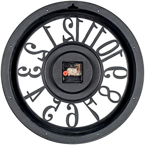 Bernhard proizvodi Veliki zidni sat 16-inčni siva bezumna baterija, kvalitetna kvarcna rustikalna