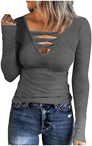 Ženske zimske džempere 2023 majice dolje Osnovne rebraste pletene majice Modni povremeni pulover