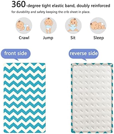 Seafoam tematski posteljici, prenosivi mini krevetići listovi mekani madrac za dječji list