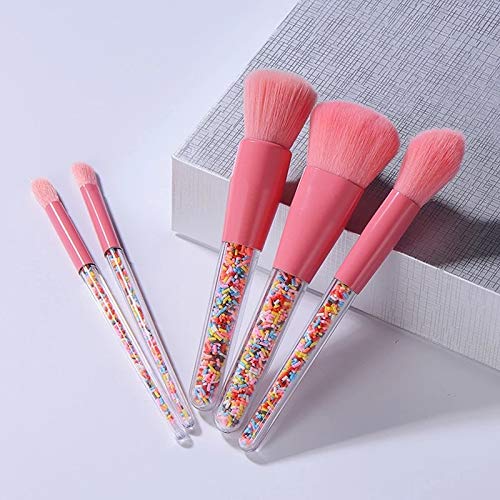 MFCHY New 5pcs Lollipop Candy Crystal Makeup četkice Postavite šarenu ljupku alat za četkicu za miješanje temelja