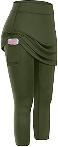 HonpraD ženske pantalone elastični struk sitne dužine pantalone za jogu za žene sa kliznim