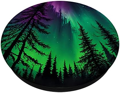 Sjeverne svjetlosti Aurora Borealis Green Purple Popsockets zamjenjivi popgrip