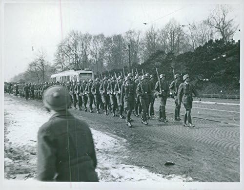 Vintage fotografija njemačke okupacije 1941Oldiers maršira u Oslu, Norveška.