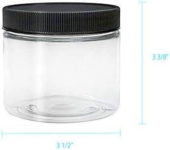 LJDeals 16 oz Jarci plastične posude s poklopcima, puštanja praznih okruglih kontejnera, pakovanje od 6, BPA besplatno,