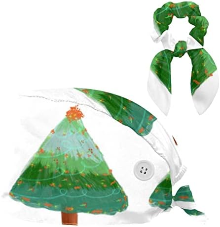 Sestre piling kapice Žene duge kose, sretan božićna stablo Podesiva radna kapa sa gumbom i lukom