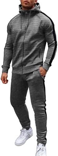 Koofandy muns trenerka sa džepovima sa patentnim zatvaračem puni zip hoodie duks 2 komada atletska sportska ležerna