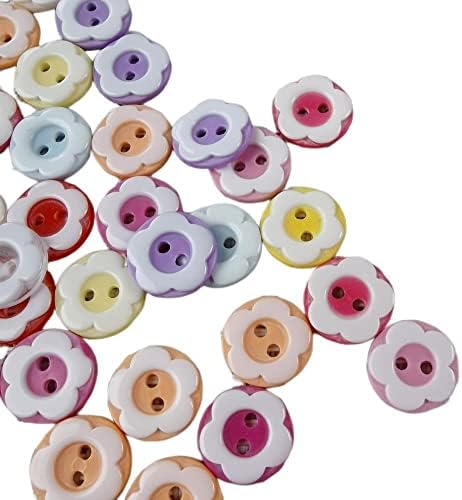 Baoqiu 100 komada okrugli cvjetni gumbi veličine 1/2 inča za umjetnost i zanatske zbirke šivanja različitih