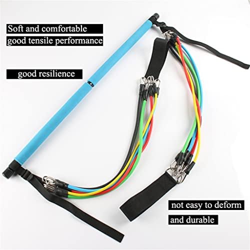 Gkmjki 150lb podesivi Pilates bar Set sa 5 traka otpora prijenosni štap za teretanu za cijelo tijelo vježba