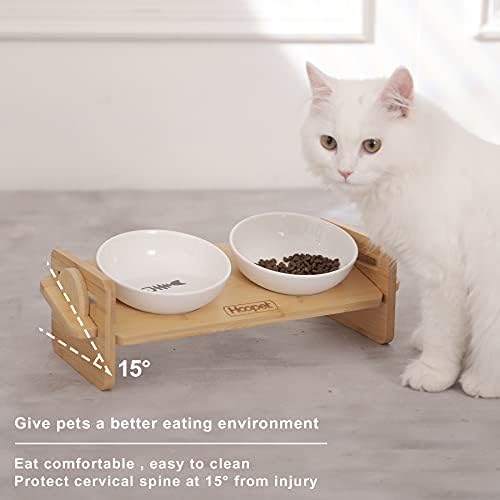 Podignuta zdjelica za hranu, 15 ° nagibna posuda za mačku i vodene posude Stres free hranilac kućnih